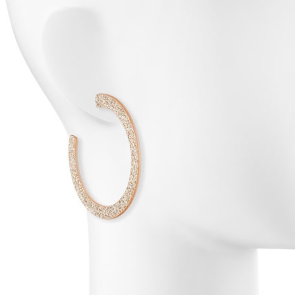 New Stella & Ruby Sparkle Hoop Earrings, Gold - Picture 2 of 2